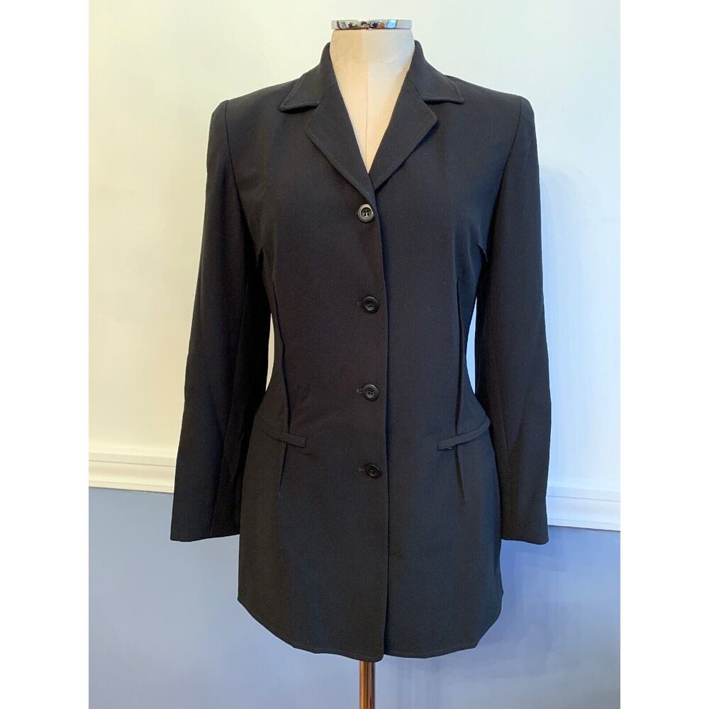 6 Cynthia‎ Steffe Women's Black Tailored Fit Black Lined Blazer Zipper Pockets